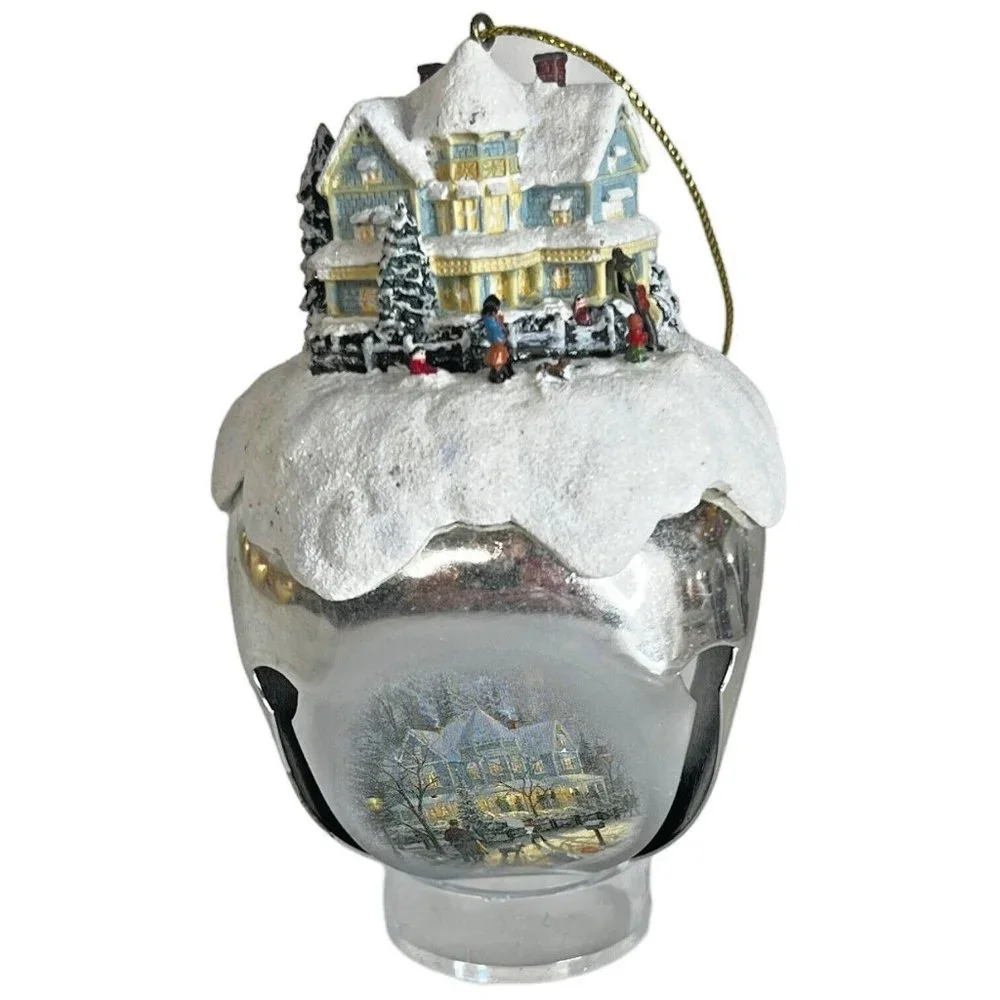 3 The Ashton Drake Galleries Thomas Kinkade Sleigh Bell Ornament Collection 2006